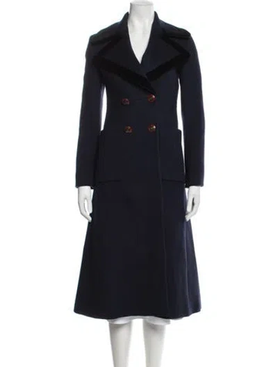 Pre-owned Gucci 2017 Wool Trench Coat In Blue