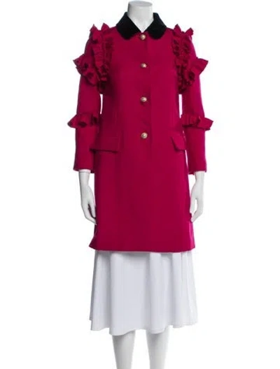 Pre-owned Gucci 2017 Wool Trench Coat In Pink