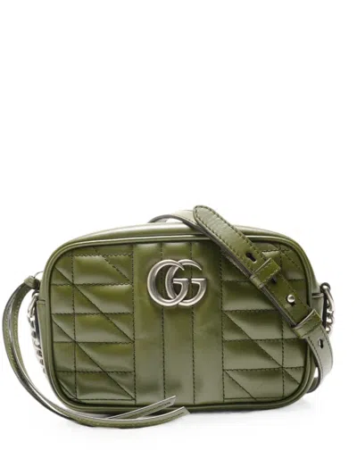 Pre-owned Gucci 2017-2022 Gg Marmont Shoulder Bag In Green