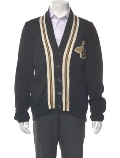 Pre-owned Gucci 2018 Bee Accent Cardigan In Black