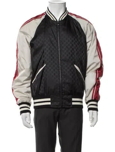Pre-owned Gucci 2018 Gg Logo Bomber Jacket In Black