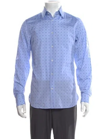 Pre-owned Gucci 2018 Gg Logo Shirt In Blue