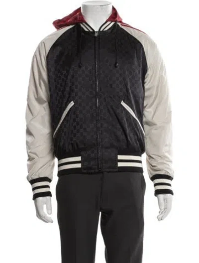 Pre-owned Gucci 2018 Gg Nylon Bomber Jacket In Black