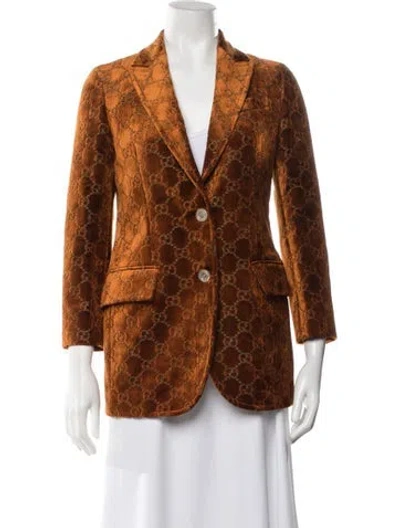 Pre-owned Gucci 2018 Graphic Print Blazer In Orange