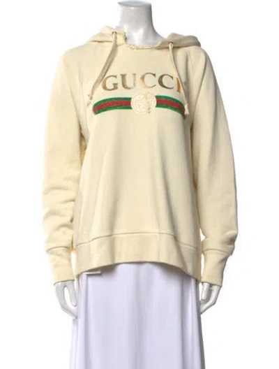 Pre-owned Gucci 2018 Graphic Print Hoodie In Neutrals