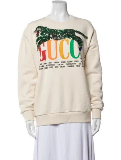 Pre-owned Gucci 2018 Graphic Print Sweater In Neutrals