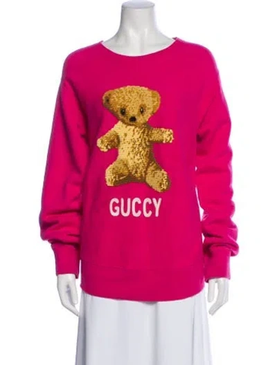 Pre-owned Gucci 2018 Graphic Print Sweatshirt In Pink