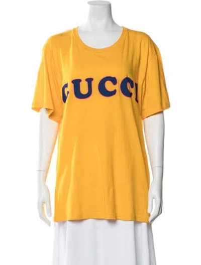 Pre-owned Gucci 2018 Graphic Print Sweatshirt In Yellow