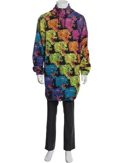 Pre-owned Gucci 2018 Graphic Print Windbreaker W/ Tags In Black