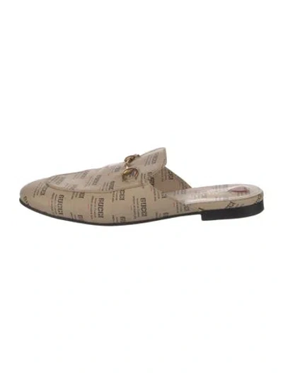 Pre-owned Gucci 2018 Horsebit Accent Mules In Neutral