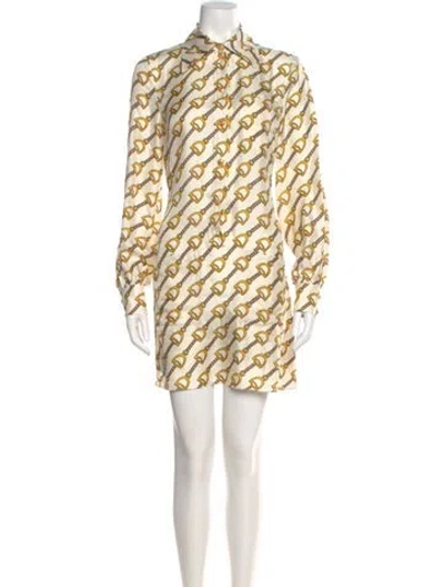 Pre-owned Gucci 2018 Mini Dress In Gold