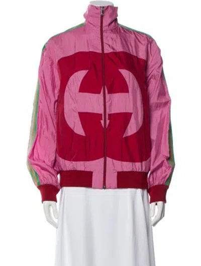 Pre-owned Gucci 2018 Nylon Bomber Jacket In Pink