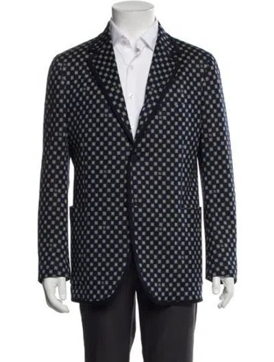 Pre-owned Gucci 2018 Printed Blazer In Blue