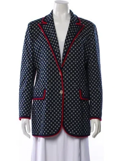 Pre-owned Gucci 2018 Printed Blazer In Blue