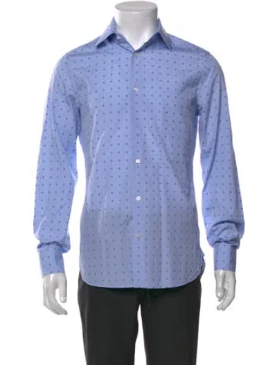 Pre-owned Gucci 2018 Printed Dress Shirt In Blue