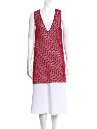 Pre-owned Gucci 2018 Printed Tunic In Red