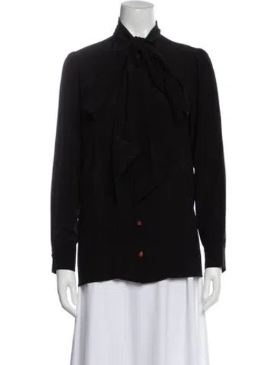 Pre-owned Gucci 2018 Silk Blouse In Black