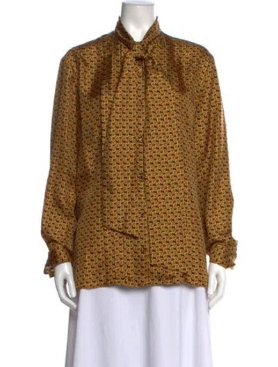 Pre-owned Gucci 2018 Silk Blouse In Orange