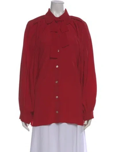 Pre-owned Gucci 2018 Silk Blouse In Red