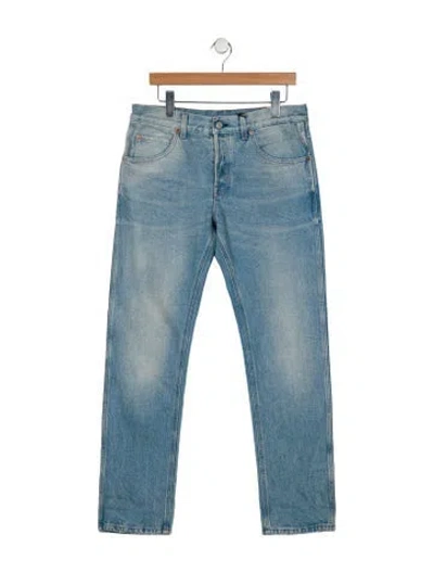 Pre-owned Gucci 2018 Straight Leg Jeans In Blue