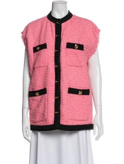 Pre-owned Gucci 2018 Tweed Pattern Jacket In Pink