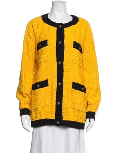 Pre-owned Gucci 2018 Tweed Pattern Jacket In Yellow