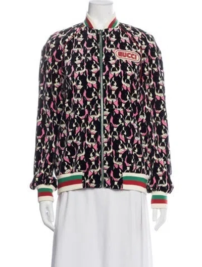 Pre-owned Gucci 2018 Velvet Bomber Jacket In Pink