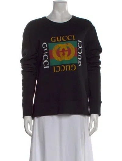 Pre-owned Gucci 2018 Web Accent Sweatshirt In Black