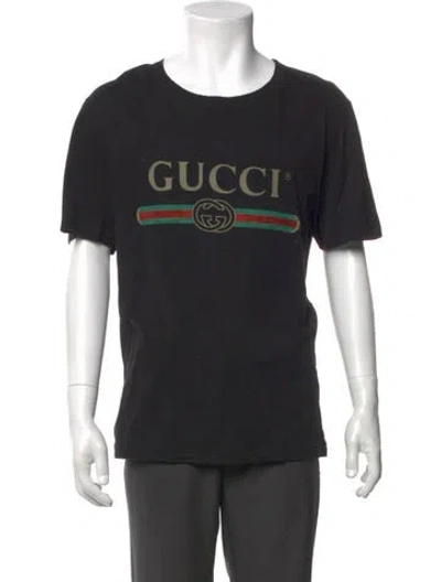 Pre-owned Gucci 2018 Web Accent T-shirt In Black