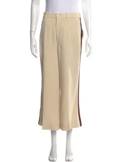 Pre-owned Gucci 2018 Wide Leg Pants In Green/neutrals/red