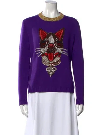 Pre-owned Gucci 2018 Wool Sweater In Purple