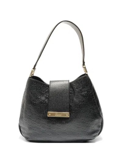 Pre-owned Gucci 2018-2022 Ssima Shoulder Bag In Black