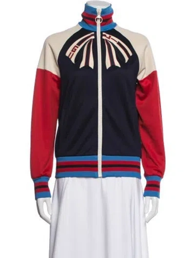 Pre-owned Gucci 2019 Colorblock Pattern Bomber Jacket In Red