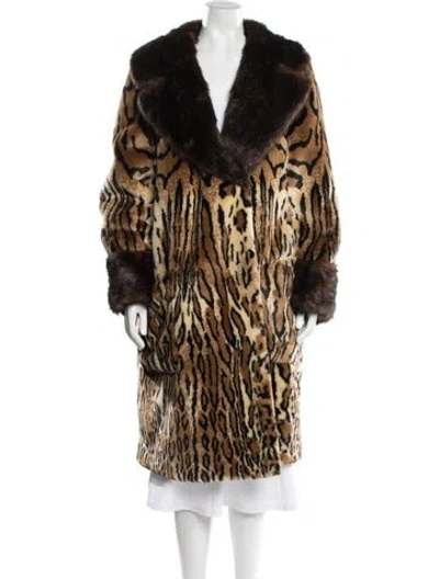 Pre-owned Gucci 2019 Faux Fur Faux Fur Jacket In Brown