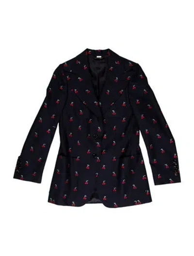Pre-owned Gucci 2019 Gg Logo Blazer In Blue
