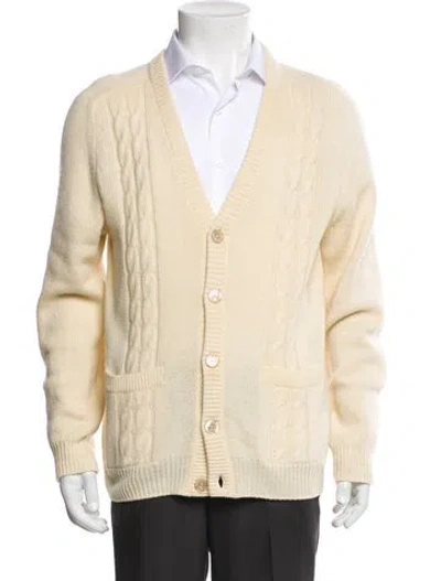 Pre-owned Gucci 2019 Gg Logo Cardigan In White