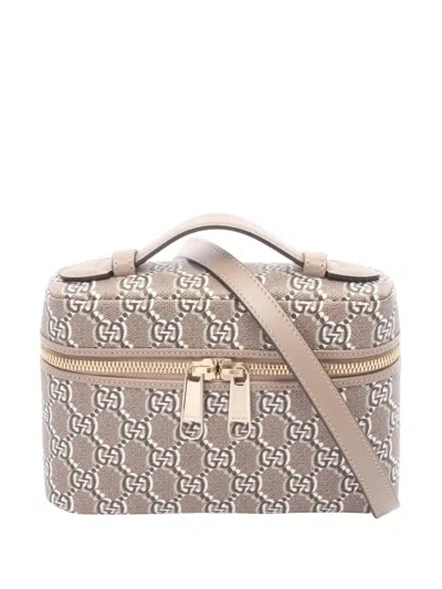 Pre-owned Gucci 2019 Gg Shadow Supreme Super Mini Bag Satchel In Gray