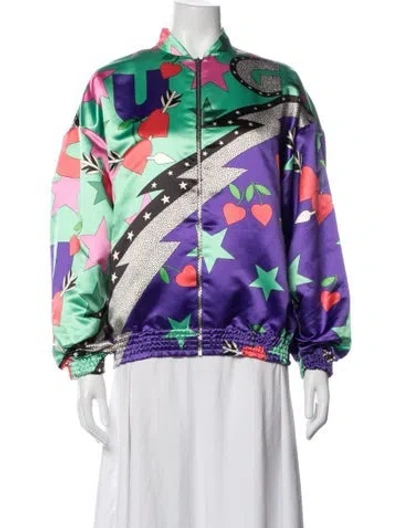 Pre-owned Gucci 2019 Graphic Print Bomber Jacket W/ Tags In Multi
