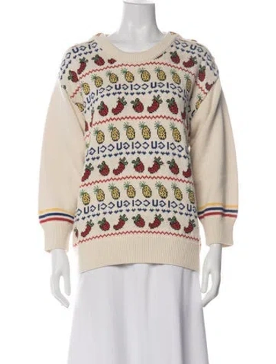 Pre-owned Gucci 2019 Graphic Print Sweater In Neutral