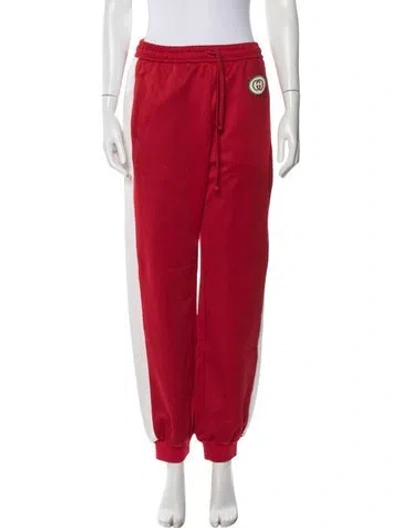 Pre-owned Gucci 2019 Graphic Print Sweatpants In Red