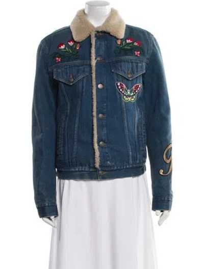 Pre-owned Gucci 2019 L'aveugle Par Amour Denim Jacket In Blue