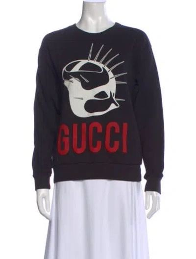 Pre-owned Gucci 2019 Manifesto Mask Sweatshirt In Black