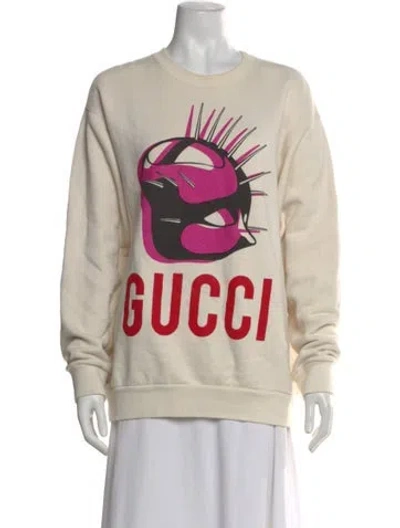 Pre-owned Gucci 2019 Manifesto Mask Sweatshirt In Neutral