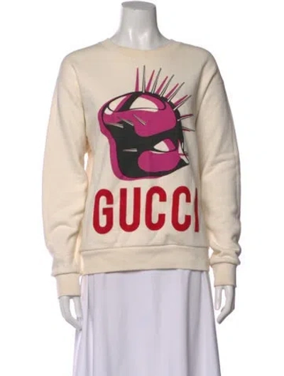 Pre-owned Gucci 2019 Manifesto Mask Sweatshirt In Neutral