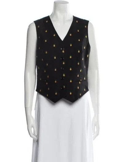 Pre-owned Gucci 2019 Pineapple Fil Coupé Vest In Black