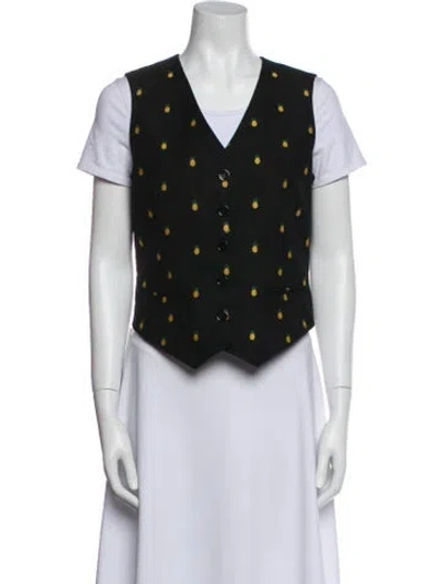 Pre-owned Gucci 2019 Polka Dot Print Vest In Black