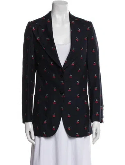Pre-owned Gucci 2019 Printed Blazer In Blue