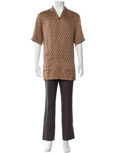 Pre-owned Gucci 2019 Printed Shirt In Brown