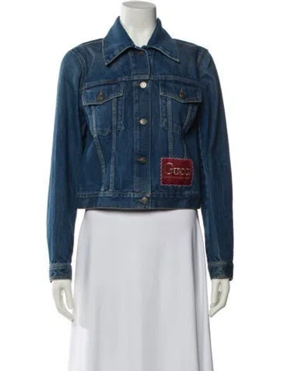 Pre-owned Gucci 2019 'quelle Qu'en Soit La Saison' Denim Jacket In Blue