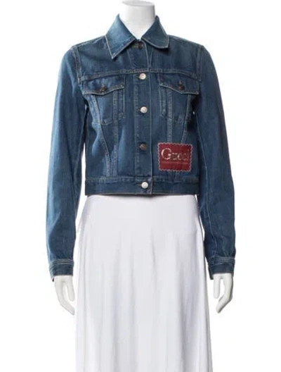 Pre-owned Gucci 2019 'quelle Qu'en Soit La Saison' Denim Jacket In Blue